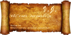 Váradi Jeremiás névjegykártya